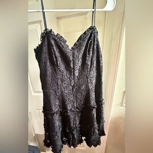 Francesca's Collections Black Strapless Lace Dress